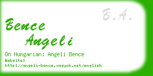 bence angeli business card